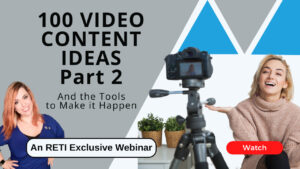 100 Video Content Ideas Part 1 More Great Ideas and the Tools to Pull It Off RETI Webinar Event YouTube Thumbnail image 24