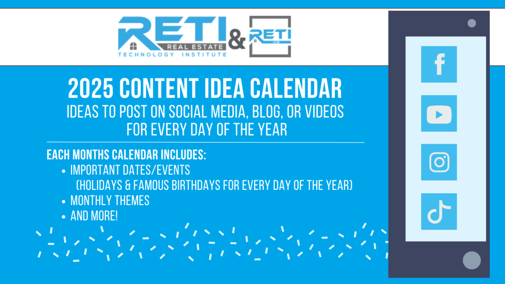 RETI 2025 Content Idea Posting Calendar Cover