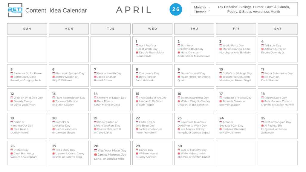 RETI Content Calendar 2026 April p8 image